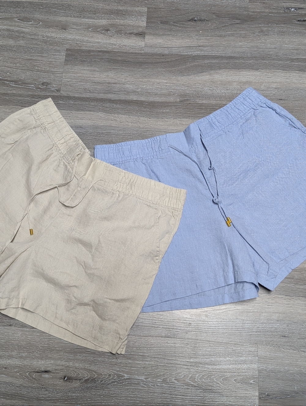 Ellen Tracy Linen Shorts 2XL Bundle 2 Pair Elastic Waist Pull On